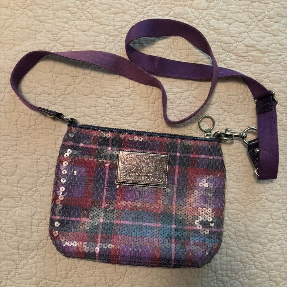 Coach and Poppy Purple Sequin Purse